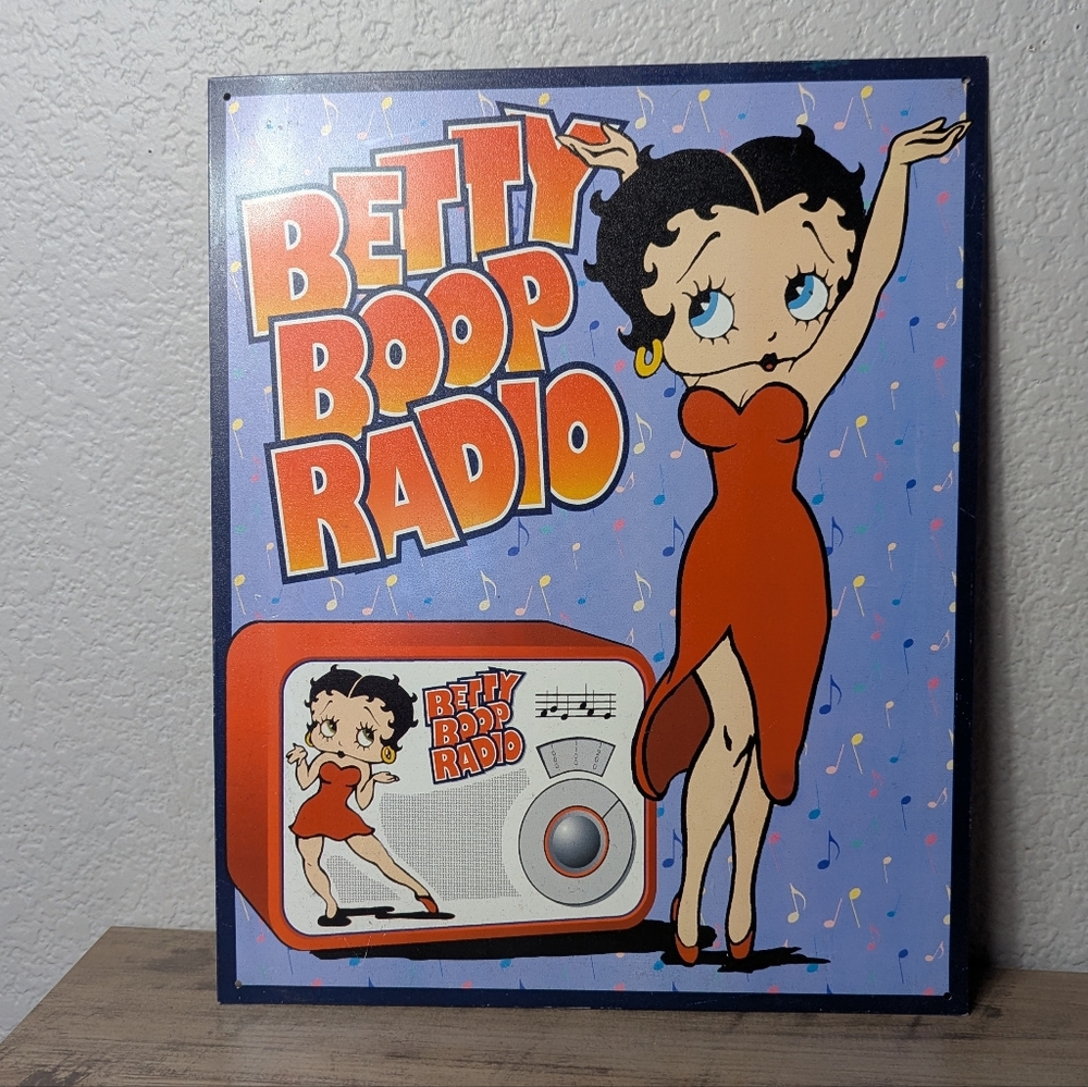 Betty Boop Radio Vintage Metal Sign Vintage  1995
